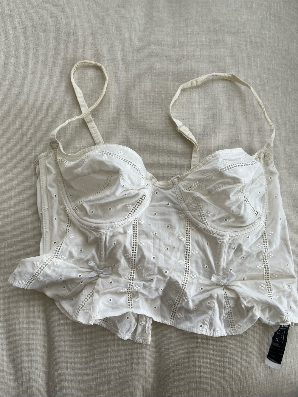 3 = $15 - White Eyelet Bustier Top